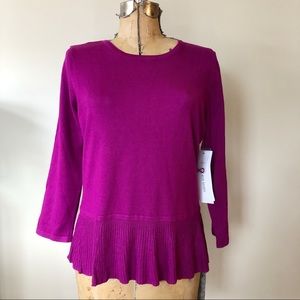 🆕 Erin London Peplum Sweater Pink XS